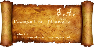 Baumgartner Atanáz névjegykártya
